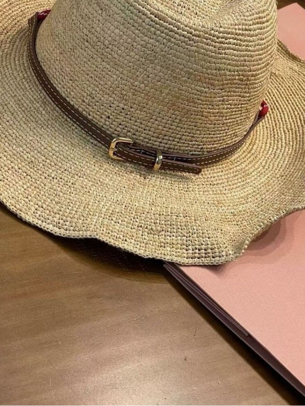 Miu Miu Natural Straw Hat with Red Rope Band - Picture 4 of 6